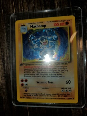 RARE 1st Edition Holographic Machamp Pokmon Card 8/102 Great Condition | eBay RARE 1st Edition Holographic Machamp Pokmon Card 8/102 Great Condition | eBay