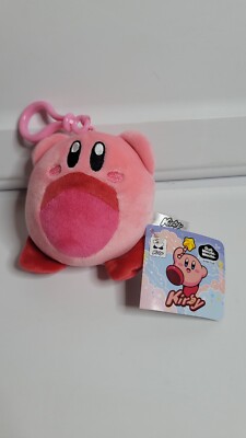 Kirby Inhaling Plush Clip-On Travel Toy TOMY Mocchi-Mocchi Club 4''  NWT Pink
