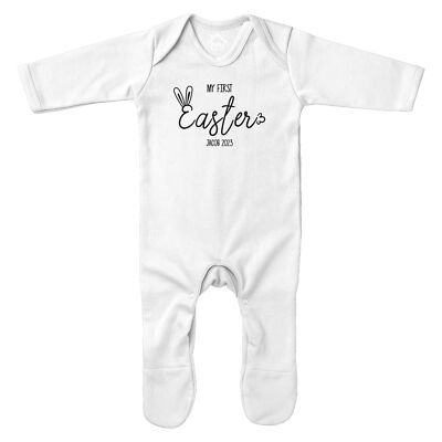 Personalisierter erster Ostern Strampler Baby individuell Frühling Hase Kaninchen Schlafanzüge