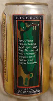 Michelob Beer Can - Golf Series - TPC Scottsdale #14 - 12 Oz @St. Louis @1990's