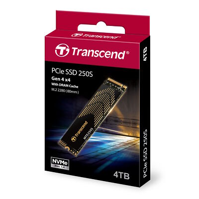 新品 Transcend PCIe SSD 250S 4TB M.2 2280 4TB Transcend PCIe Gen 4 x4 M.2 2280 250S NVMe With Graphene