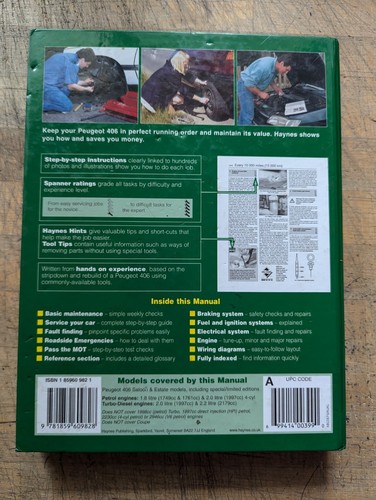 Peugeot 406 (Petrol & Diesel) 1999-2002 Haynes Workshop Manual - Picture 7 of 8