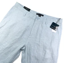 SAKS FIFTH AVENUE Linen Blend Pants Men 32 x 31 Light Blue Beach Resort NWTs