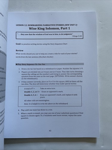 IEW Bible Heroes Writing Lessons Teacher's Manual - Picture 4 of 7