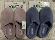 ROXONI Women’s Memory Foam Slippers 2 Pairs Size L 8.5 - 9 New