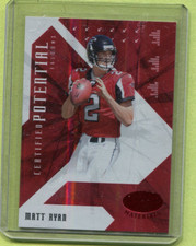 MATT RYAN ATLANTA FALCONS 2008 LEAF CERTIFIED POTENTIAL FOOTBALL CARD #95/250
