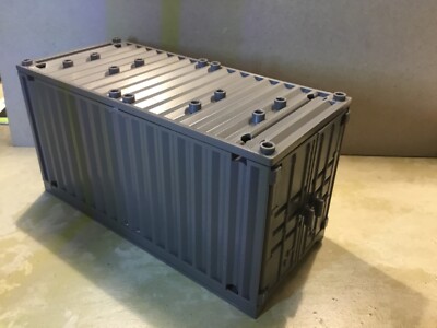 Cargo Container 1/43 to 1/50 scale (plastic) doors open new color is gray