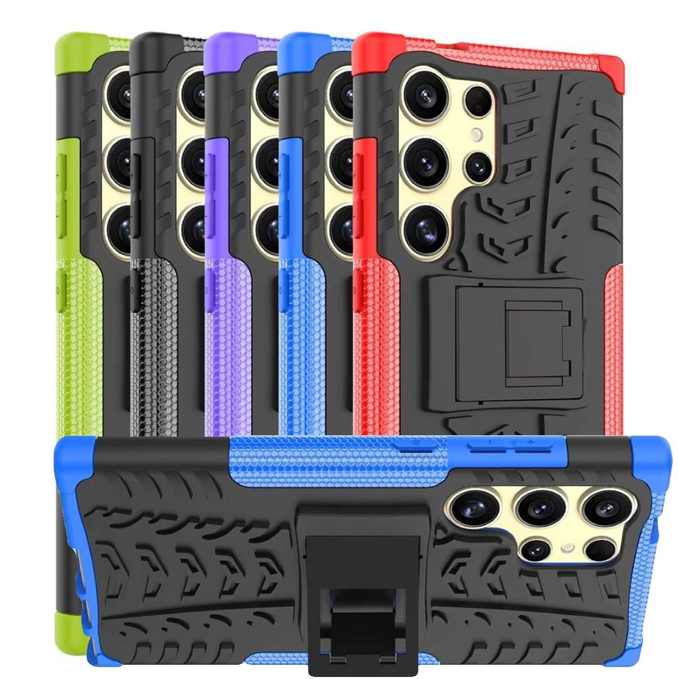 BAGMAXX Outdoor Hülle für Samsung Galaxy S24 ULTRA Tire Rutschfest Stand PC TPU Case