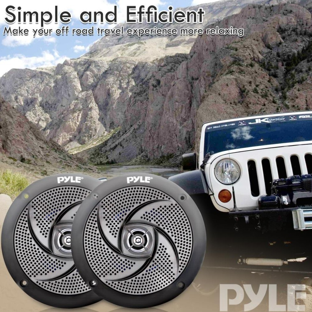 2 PYLE PLMRS5B altoparlanti neri waterproof da 5,25" 90 watt rms mare 4 ohm