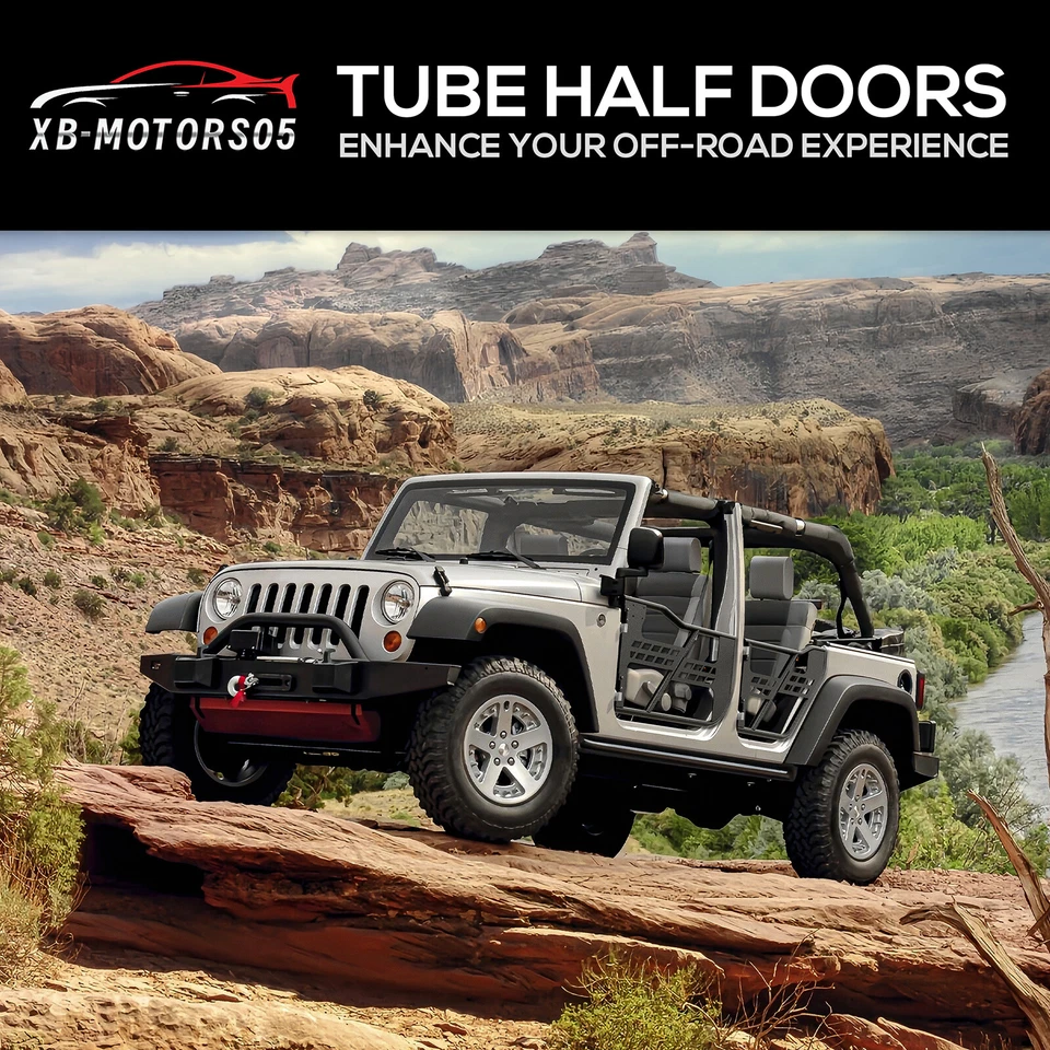 Tube Doors Half Door for Jeep Wrangler JK JKU 07-18 4-Doors Only Safari Tubular Foto 3 de 4
