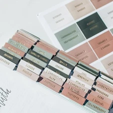 Decorative Bible Tabs for Women (96 Pieces) - Earth Tone Neutral Gold Foil Bi...