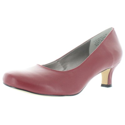 Array Womens Flatter Red Leather Kitten Heels Shoes 10 Medium (B,M) BHFO 0408