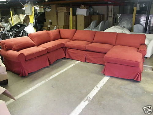 Pottery Barn PB Basic Sofa Sectional SLIPCOVER IN SIERRA RED CANVAS ONLY no sofa