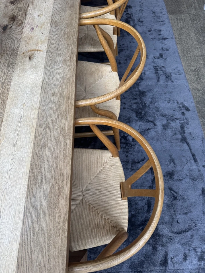 Hans J. Wegner “Wishbone” Chairs in Oak, Carl Hansen & Son 6 Available - Image 2 of 4