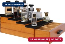 Cologne Organizer for Men  4 Tier Wood Perfume Display Stand with Velvet Lining D