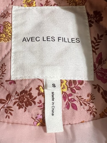 Avec Les Filles Damen Rosa Blumen Langarm Cropped Steppjacke Größe Small - Bild 7 von 8