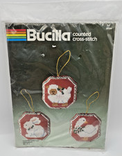 Bucilla Counted Cross Stitch Kit Country Christmas Ornaments Set of 3