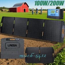 100W 200W Mono Solar Panel Kit 12V Battery Charging Power RV Home Off-Grid Boat