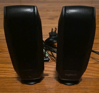 LOGITECH S120 Black 120V-60Hz 100MA Set Of 2 Computer Speakers (TESTED)