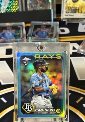 2024 Topps Chrome Update Series - Rookie Debut Junior Caminero #USC193 Aqua...