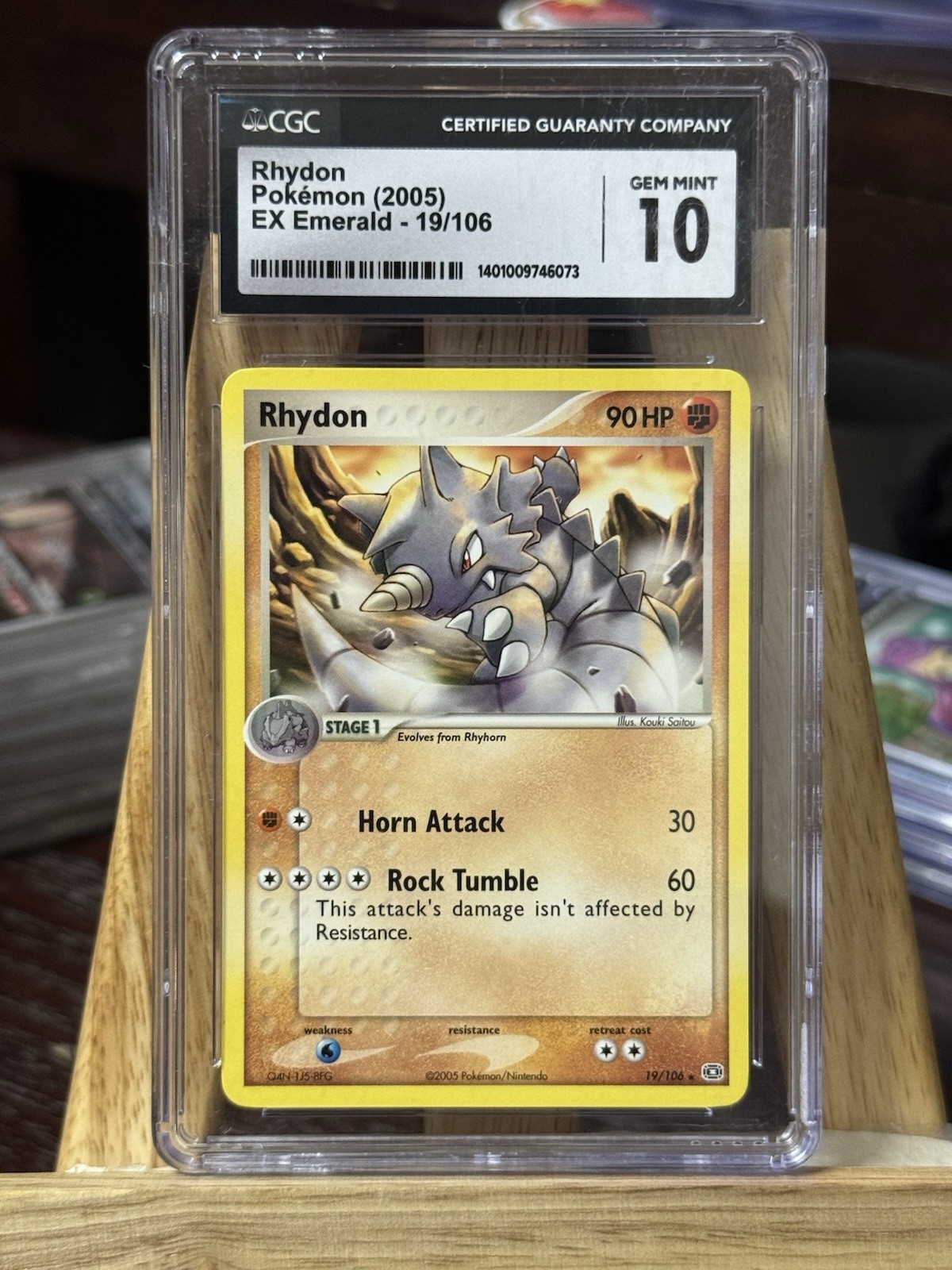 RHYDON 19/106 CGC 10 GEM MINT GRADED 2005 Pokémon TCG Vintage EX Emerald POP 22