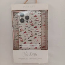 Pink Sky iPhone Case 13/12 Pro Max Ski Dogs Holiday Protective MagSafe Cellular