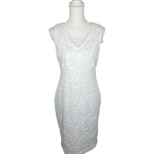 Banana Republic Lace Eyelet Sheath Dress Size 6 White Bridal NWT