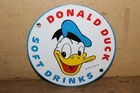 Vintage Donald Duck Soft Drinks Soda Pop Walt Disney 1958 Porcelain Metal Sign