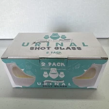 Fairly Odd Novelties Urinal Shot Glasses Set of 2 - 1.5oz. Ceramic Toilets