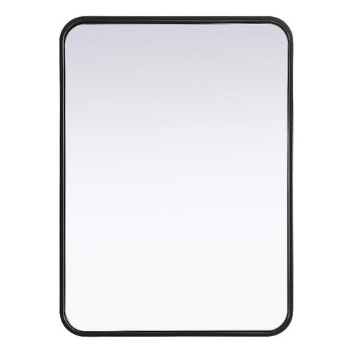 Elegant Decor Contour Metal Rectangle Mirror 22X30" Black - Picture 1 of 11