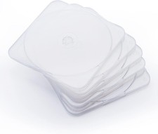 25 Pack Ultra Slim Clear Transparent Square Shaped CD and DVD Disc Clam Shell