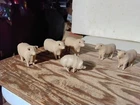 1950s Marx Farm PRIZE LIVESTOCK LOT TAN animals figures playset