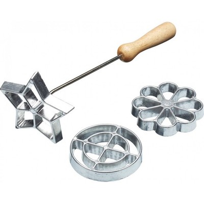 Waffeleisen Deko Keksformen 3-tlg. KitchenCraft Kreis/Blume/Stern, Backzubehör