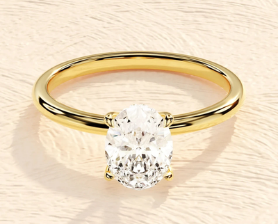 #ad #ad Lab Grown Diamond 3.10Ct Oval F VS2 Hidden Halo Engagement Ring 14K Yellow Gold $1231.99