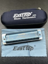 EASTTOP T008K 10 Hole Harmonica Diatonic Blues Professional Harmonica w/ Case