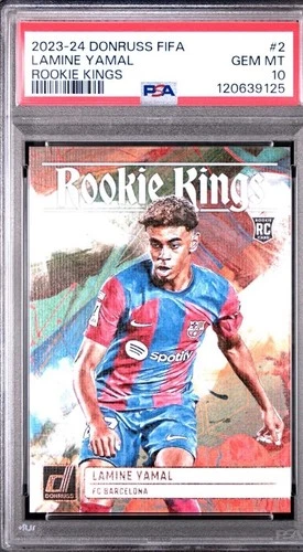 2023-24 Donruss FIFA Soccer Rookie Kings #2 Lamine Yamal RC Rookie PSA 10
