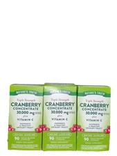 3X NATURE'S TRUTH CRANBERRY CONCENTRATE 30000 MG PLUS VITAMIN C Exp 03/27