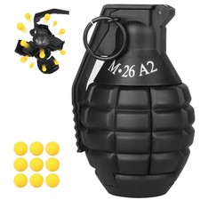 Toy-Hand Grenade for CS Battle Game,with 9 Foam Ammo Black Fun Impact Tactica...
