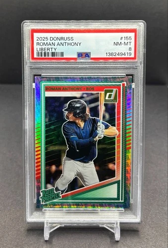 2025 Panini Donruss - ROMAN ANTHONY - Rated Prospects LIBERTY Red Sox #155 PSA 8