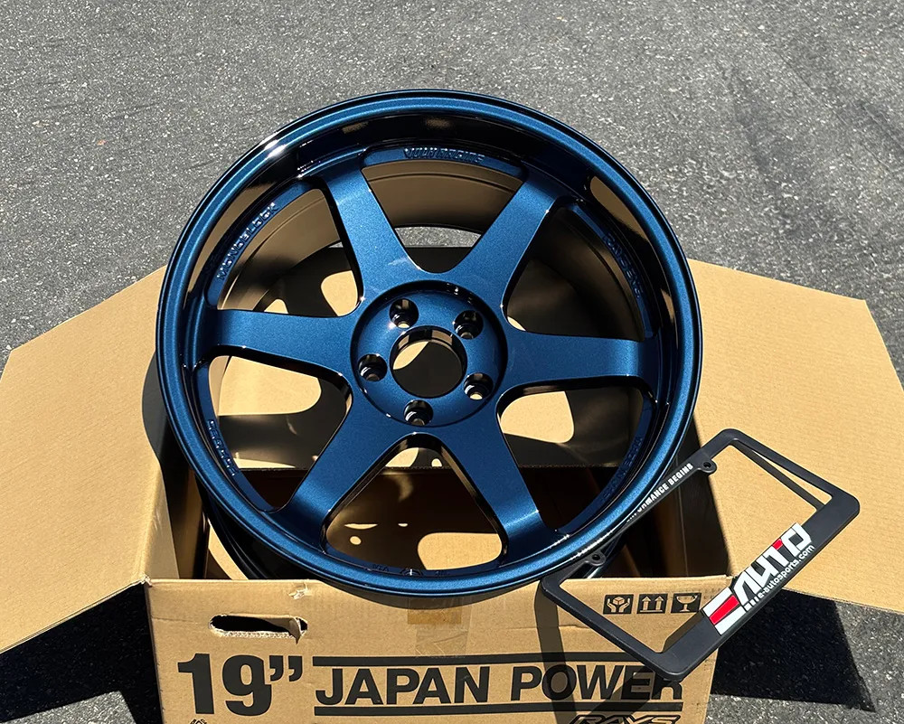 RAYS VOLK RACING TE37 19インチ ブラック/ブルー Volk Racing TE37 M-Spec Mag Blue 19x9.5 +23 5x112 (Front)(Single