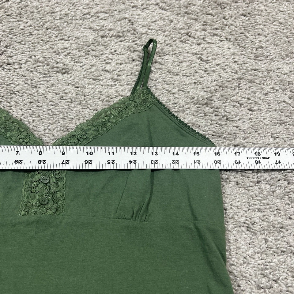 Vintage 90s Y2K Womens Lace Trim Cami Camisole Green Fairy Romantic Size XL - Image 3 of 4