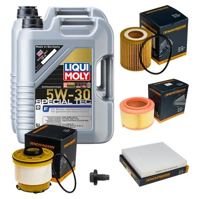 LIQUI MOLY, DENCKERMANN Inspektionspaket Liqui Moly Special Tec F 5W-30 10L für Ford Ranger 3.2 TDCi