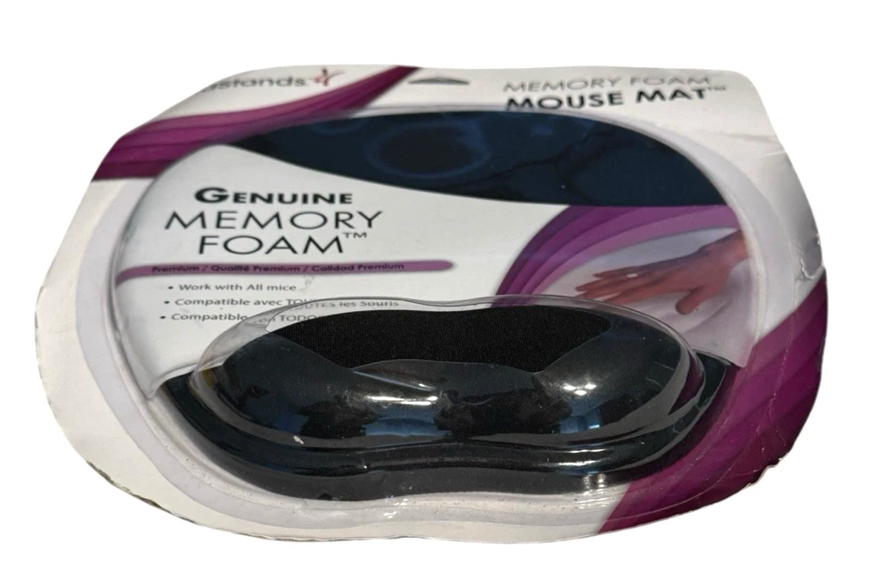 Memory Foam Mouse Mat Pad - Premium Grade Hand Rest - Works with All Mice, Black - Image 4 of 4