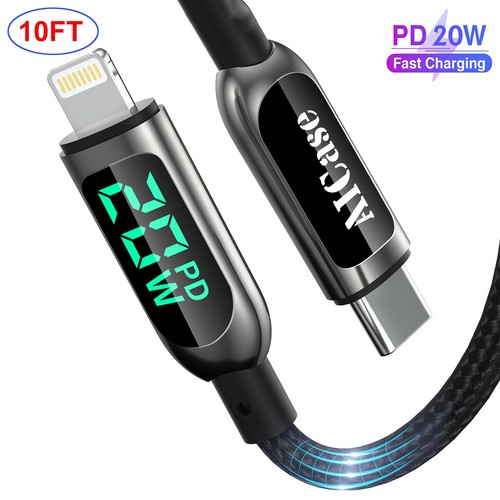 20W LED USB-C to 8 Pin PD Fast Charging Cable Cord For iPhone 14 13 12 11 XR XS - Picture 19 of 21