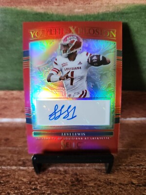2022 Panini Select Draft Picks Levi Lewis Red Prizm Youth Explosion Auto #YE-LLE