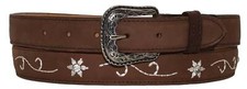Handcrafted Full Grain Genuine Leather Cowgirl Western Brown Kid Belt