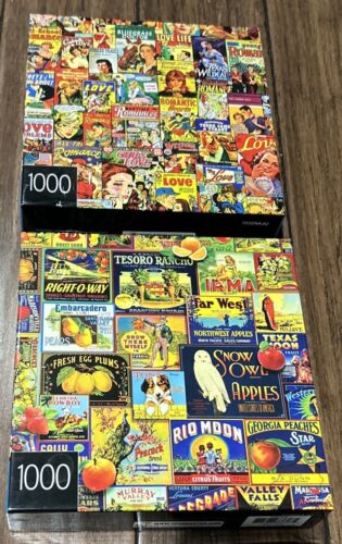 Lot Of 2 Vintage Cardinal Jigsaw Puzzles “Fruit Labels & Romance Comics” 1000 Pc - Picture 2 of 20