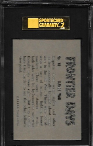 1953 BOWMAN FRONTIER DAYS CARD #78 RANGE WAR SGC 88 NM-MT 8 - Picture 2 of 2