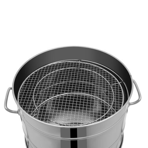Large Portable Charcoal Grills, Stainless Steel BBQ Grill Barrel, Barbecue Grill - Picture 9 of 19