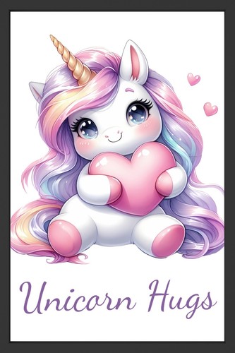 Personalised Poster Unicorn Wall Art Kids Room Any Name A3 A4 Poster Unframed - Picture 6 of 39